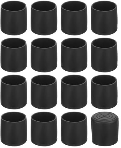 sourcing map 28Pcs Chair Leg Caps, Fit OD 25mm (1 Inch) Non-Marking PVC Chair Leg Tips Non-Slip Chair Leg Floor Protectors Round Table Covers End Caps for Furniture, Black