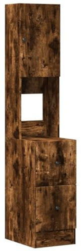 HEFZGDB Küchenschrank Räuchereiche 35x50x180 cm Holzwerkstoff Büroschrank Küchenschrank Apothekerschrank Küche Badschrank für Badezimmer Wohnbereich Küche Speisesaal