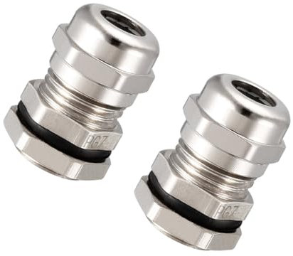 MACHSWON 10 Pcs PG7 Cable Gland, IP68 Waterproof Metal Connector with EMI Shielding Heavy-Duty Threaded Joint for 3-6.5mm Cables