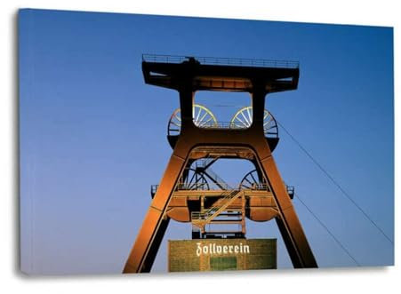 mooments® Leinwandbild vom Ruhrpott Zollverein - Leinwand im Hochformat, Ruhrpott-Bild, Leinwand Ruhrpott, Bilder Recklinghausen, Wohnzimmer Bild(75x50cm)
