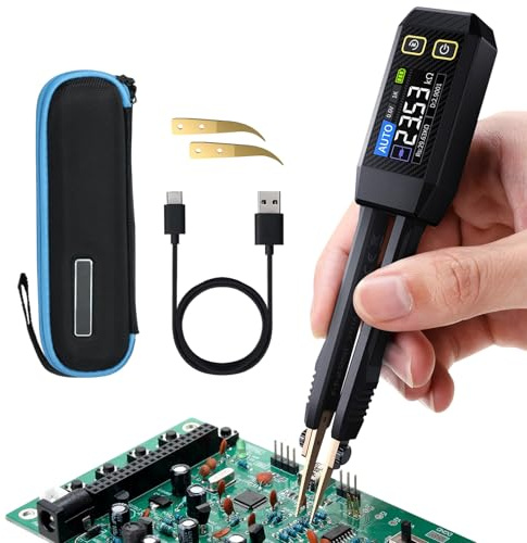 10-kHz-LCR-Meter-Pinzette, ESR-Meter, Mini-SMD-Multimeter, Kapazitäts-Induktivitäts-Durchgangsdiodentester, Mess-Multimeter für elektronische Komponenten, Diodentester für wiederaufladbare Komponenten