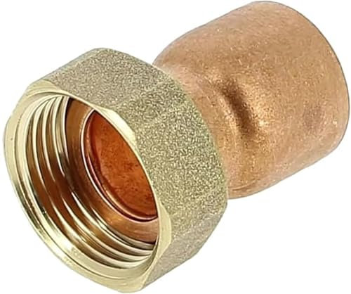 Raccord cuivre droit en 2 pièces indissociables, 1 tube et un écrou - Femelle écrou libre Ø28-1