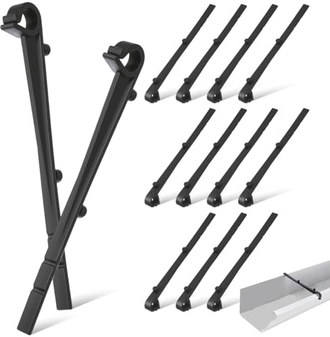 Homoyoyo 20 pièces Lot de Clips Fixation Gouttière Noirs Plastique Crochets Robustes pour Installation Sécurisée de Filtre Gouttière Maintien pour Brosses et Protections Adaptés Aux et
