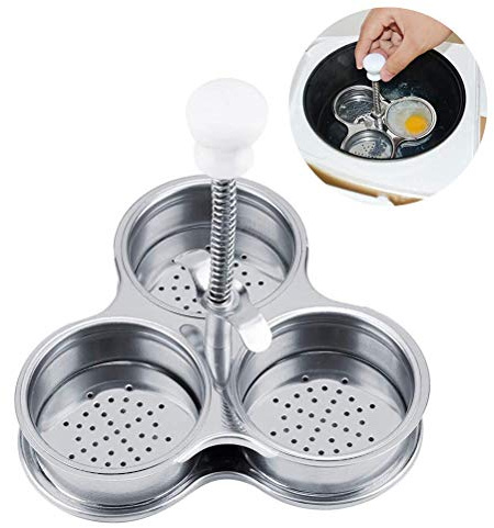 Culnflun 3 Höhlen Edelstahl Eierkessel Eierkocher Weich gekochte Eierhersteller Kochen Eier Küche Gadget