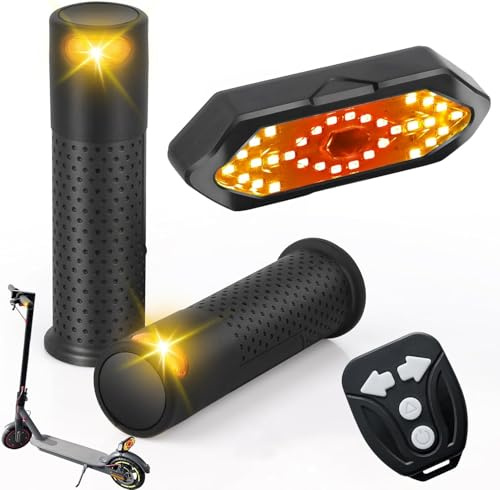 FXINRUIA E Scooter Freccia Manico con Luce & Telecomando USB, Controllo 2 Frecce Scooter per Xiaomi M365/Pro2/1S Ninebot ES1/ES2/ES4/G30, Accessori Scooter