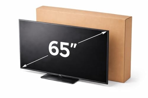 Imballaggi Point Boîte pour télévision Emballage TV Moniteur Plats jusqu'à 65 Pouces Résistant pour Expédition et Déménagement avec accessoires de Protection Écrans, Dimensions 150x87x17cm Lot de 1