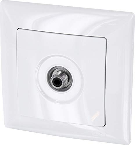 Unterputz Antennendose 1-Loch Sat End F-Stecker, All-in-One, Serie G1 reinweiß