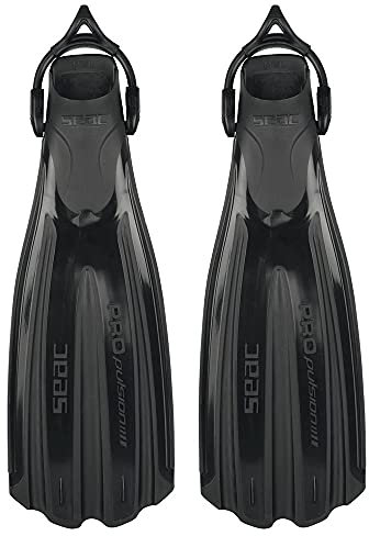 Seac Propulsion S, Taucherflossen, Sling Strap, offenes Fußteil, High Performance (Made in Italy), schwarz, 43/45