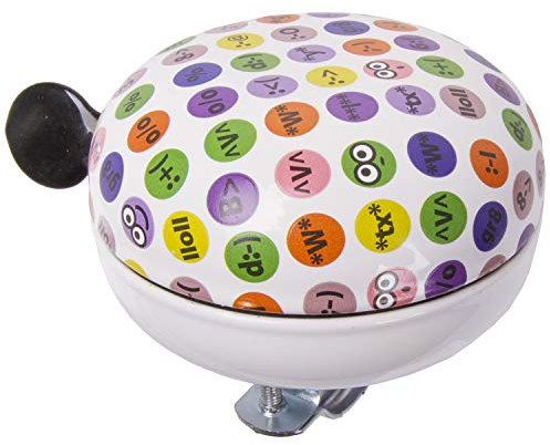 M-Wave Emoticons Fahrradglocke, Verschiedene Design Stahl, Mehrfarbig, 80 mm