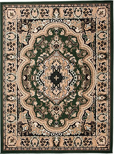 Carpeto Teppich Wohnzimmer 100x200cm Grün Orientalisch Traditionell Weich | Teppich für Schlafzimmer Büro Esszimmer Pflegeleicht Tierfreundlich Allergikerfreundlich Fußbodenheizungsgeeignet Kurzflor