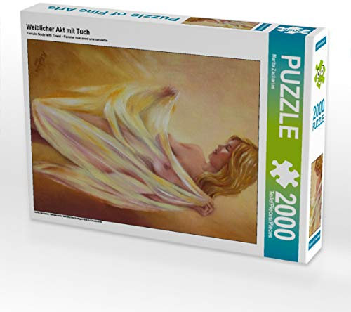 CALVENDO Puzzle Weiblicher Akt mit Tuch 2000 Teile Puzzle hoch | 2000 Teile Lege-Größe 67 x 90 cm Foto-Puzzle für glückliche Stunden