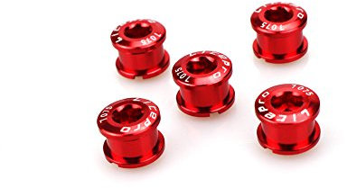 CYSKY Einzelne Kettenblattschrauben 5er-Pack M8 Single Short Chain Ring Bolts Fit für Rennrad, Mountainbike, BMX, MTB, Fixie(Rot)