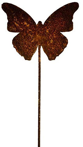 Manufaktur Lichtbogen Rost Gartenstecker Schmetterling 60 cm