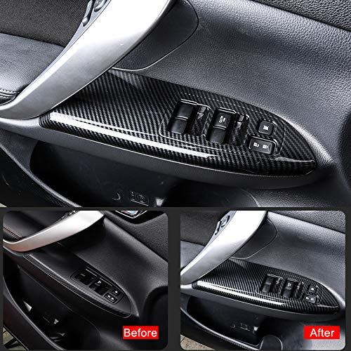 HIGH FLYING für Eclipse Cross 2018-2022 Kohlefaserfarbe Interieur Türverkleidungen Dekor 4 Stück ABS Kunststoff
