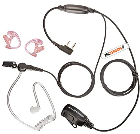 Compatible with Mitex Radio Covert Acoustic tube Earpiece Headset with Earmoulds