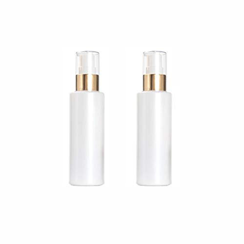 Lot de 2 flacons vides rechargeables en verre de 100 ml pour lotion ou lotion - Blanc - Pour produits cosmétiques de voyage - Pour fond de teint, huiles essentielles, crème