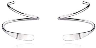 Reffeer 925 Sterling Silver Minimalist Crawler Earrings Wrap Cuff Earrings For Women Teen (A-Silver)