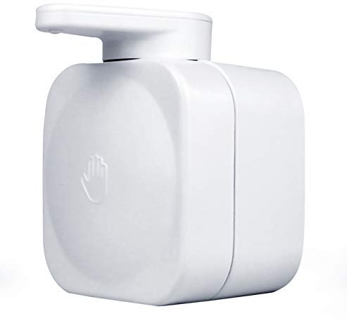 MASMAS Dispenser di sapone liquido a parete quadrata,Accessori da bagno Bianco Portasapone Gel Doccia Forte Aspirazione,Disporre con forte ventosa