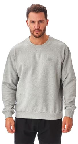 Iron Mountain IMSWT205 Men's Reclaimed Yarn Anti Pil Top Jumper Pullover Sweater Crew Neck Soft Fleece Sweatshirt, Light Grey Marl, 4XL