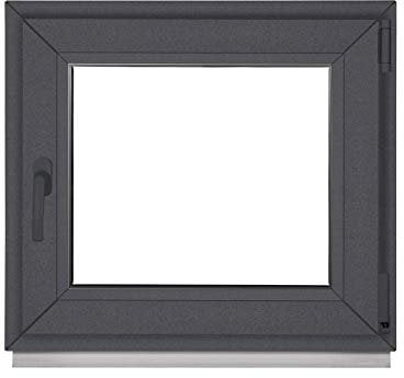Komforta Fenster Anthrazit Außen/Innen - Alle Größen Kellerfenster Kunststoff BxH 1200 x 1000 mm - Garagenfenster Fenster PVC 120 x 100 cm 2-Fach Verglasung-Din Rechts-Dreh Kipp Kunststofffenster