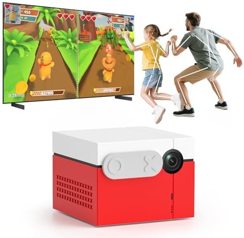 KINHANK MotionX Spielekonsole für Kinder Spielzeug Mit AI Bewegungsspiele | Interaktive Spielkonsole Bewegungssensor Mit HD-Kamera Ohne Controller, Monatliche Updates, Motion Game Console For Boy Girl