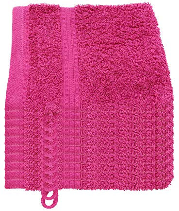 Julie Julsen® Bio Waschhandschuh-Set, 10 Waschhandschuhe in 32 Farben erhältlich weich und saugstark Fuchsia 15x21 cm