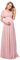 Ever-Pretty Robe De Soirée Style Long Manches Volantées Col en V Jupe Trapèze Robe Femme Chic Et Elegant Rose 46