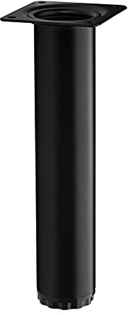 Möbelfuß BRAVO Höhe 200 mm + 10 mm Ø 40 mm schwarz matt höhenverstellbar | Schrankbein aus Stahl Möbelbein belastbar bis 50 kg von SOTECH