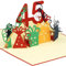 LINPOPUP® 3D Pop-Up Karte 45 Geburtstag, Geburtstagskarte mit Umschlag, Happy Birthday - Gutscheinkarte zum Geburtstag, Geschenk für Freundin, Frau 45 rot, N373