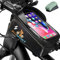 IKIJ SPORT Borsello per Bici MTB Borsa da Corsa Porta Telefono Telaio Bicicletta Porta Cellulare Bici Impermeabile per iPhone XS Max Anteriore Manubrio Smartphone Reggi per Telefoni sotto 6.5 Pollici