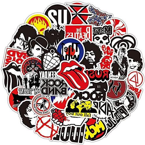 100PCS Vinyl Rock Band Laptop Stickers for Teens Adults, Waterproof Computer Stickers Pack with Band Music for Water Bottle Laptop,Skateboard,Phone, Laptop Sticker Aesthetic for Computer and Car