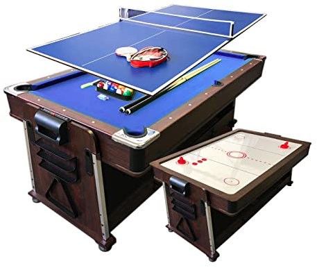 Simba Billardtisch 7 FT Blau und Tischhockey und Tischtennistisch und Tischdecke mod. Mattew Blau