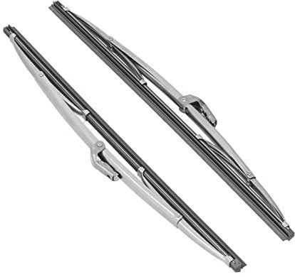 Escobillas Limpiaparabrisas para Todas las Estaciones, Plateadas, para Automóviles, de 12 Pulgadas / 30,48 Cm, para Limpiaparabrisas Delanteros, de Acero Inoxidable Pulido, Universales para Coche