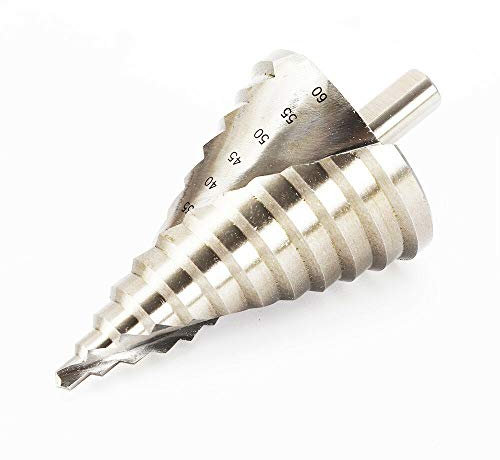 Stufenbohrer, 6-60mm HSS Kegelbohrer Satz Titan Konusbohrer für Stahl Holz Kunststoff Aluminium Isolierplatten PVC