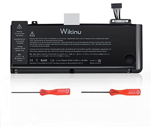 Wikinu A1322 Ersatzakku für MacBook Pro 13 Zoll A1278 (Mitte 2009, Mitte 2010, Anfang 2011, Ende 2011, Mitte 2012) passend für MD314LL/A MC374LL/A MC700LL/AMB990LL/A MB991LL/A MD101LL/A MD102LL/A