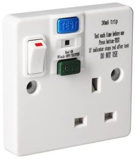 Axiom 1 Gang Switched RCD Single Socket White