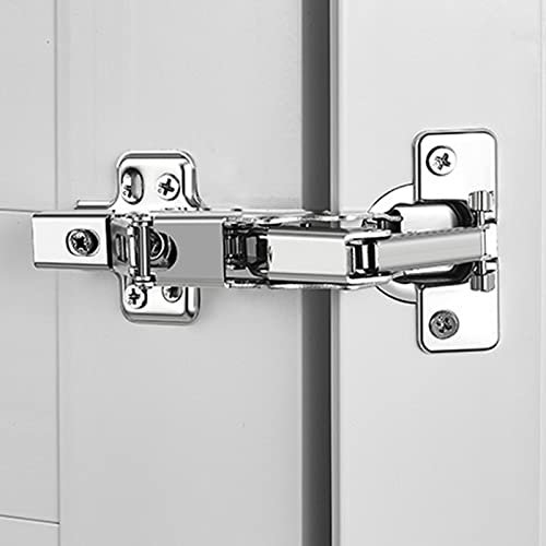 2 Stück 165 Grad Scharnier Soft Close Clip On Nockenverstellung Null Ausbuchtung für Eckschränke, Schränke und Speisekammer. Montageplatte für Gesichtsrahmenschrank (inkl. Schrauben)