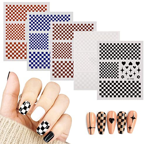 MWOOT 5 Sheets Nail Art Stickers - 3D Self-adhesive Decals for French Nails - DIY Manicure Tips