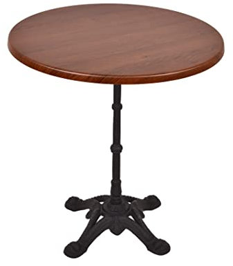 Dynamic24 Bistrotisch Set Bennet Ø70cm Tischgestell Gusseisen schwarz Garten Tisch Gestell
