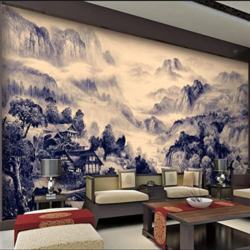 YABAOST Selbstklebendes Wandbild 200X100Cm 3D Wandtattoo Wandsticker Schlafzimmer Rauch Berge Landschaft Wanddeko Wandaufkleber Wohnzimmer Tapete Wasserdichtes Pvc Wandbild Hintergrund