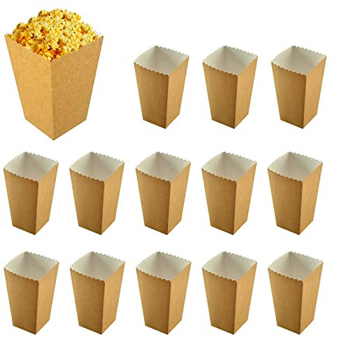 Bolsa de Papel para Palomitas de Maíz,Cajas Palomitas, Bolsas Papel Bol Palomitas, Cajas Carton,13PCS Cajas Carton para Decoración Cumpleaños Fiestas Noche de Cine y Navidad(L)