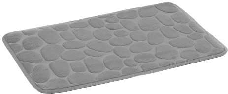 LOLAhome Tappeto da bagno Pietre Antiscivolo Grigio Tessuto in Microfibra 60x40 cm