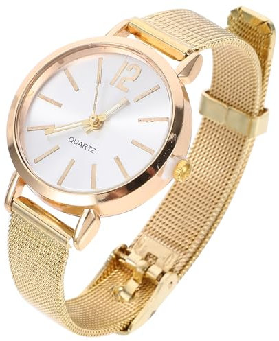 Montre Femme Quartz Élégante avec Bracelet Maille Doré Montre Mode pour Femmes pour Noël Anniversaire Et Mariage