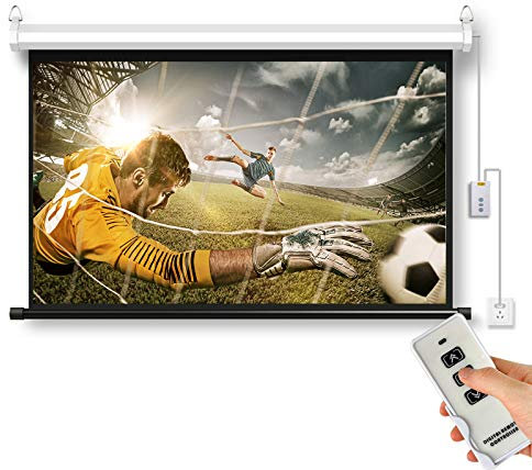 Pantalla de proyección eléctrica del proyector de 60 pulgadas para las paredes y los techos Pantallas de película montadas en la pared 4:3 (área visible blanca: 45.66×34.25 pulgadas)