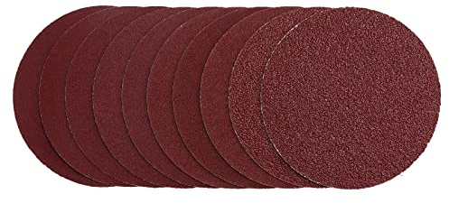 Draper 03158 Sanding Discs, 125mm, Hook & Loop, Assorted Grit - 40G, 80G, 120G, 240G (Pack of 10)
