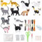 Allazone Nähset für Kinder, DIY Filz Bastelset, Katze Nähen Kits, Tierformen aus Filz für Pädagogische und Anfänger