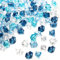 MUYAPAY 150 Stück falsche Crushed Ice Rocks,Acryl Diamanten Deko Eiswürfel Acryl Kristallsteine ​​Klar Farbige Steine ​​Diamant Kristall Edelsteine ​​für Vasenfüllung, Hochzeitsdeko(blau/transparent)