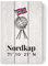 artboxONE Holzbild 45x30 cm Typografie Nordkap Norwegen Globus Flagge von Künstler JulimaltdieWelt
