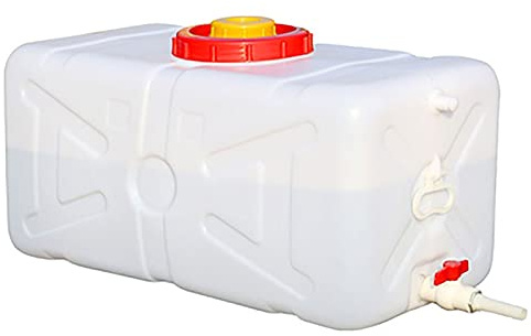 Große Wasserbehälter Wassertank Kunststoff Reise Desktop Container Wasservorratsbehälter Krug Geschmacklos Tragbarer Abwassertank Indoor oder Outdoor Camping Notfall(Size:25L)