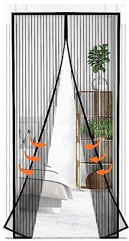 Fezf 1 Article moustiquaire Porte fenetre,Rideau moustiquaire pour Porte fenetre,Anti Moustique fenetre,39,3 * 86,6 Pouces / 100 * 220 cm, adapté aux Chambres et aux Bureaux